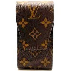 Louis Vuitton Accessories /Lipstick Case LV Mono Coated Canvas Brown Pou…